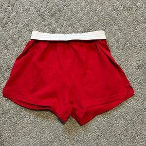 Soffe Red Sweatshorts with White Band